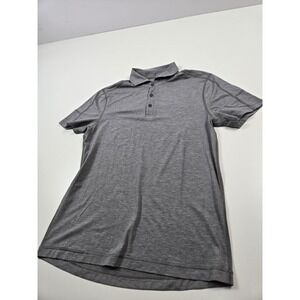 Lululemon Polo Shirt Mens Medium Gray Performance Golf Activewear Lightweight